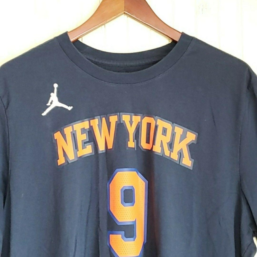 New York Knicks Shirt Mens XL Blue NBA Basketball Nike RJ Barrett 9 Tee T-Shirt
